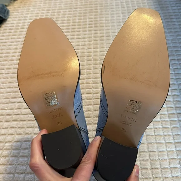 NEW Ganni blue cowboy cowgirl boots size 39 8.5-9 - Picture 5 of 6